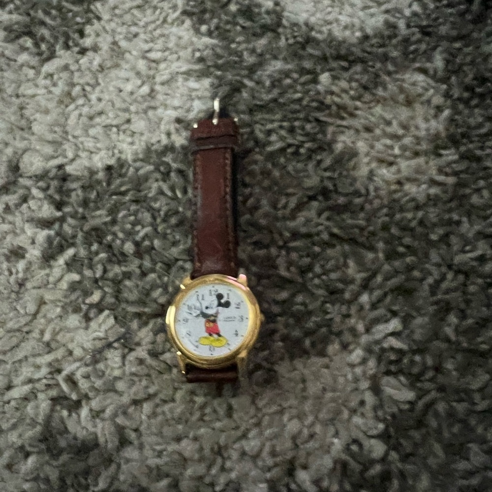 Mickey Mouse Gold and Brown Watch